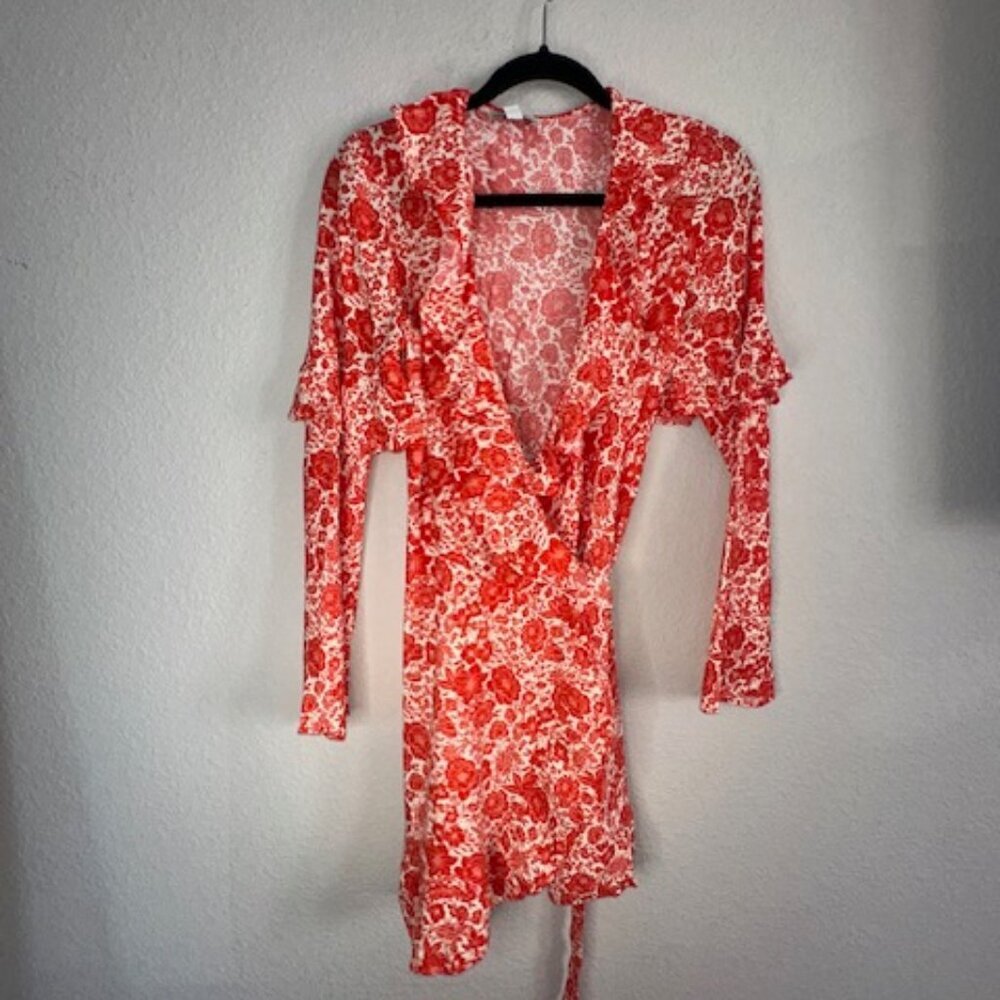 Topshop‎ Ruffle Wrap Mini Dress - Picture 6 of 7
